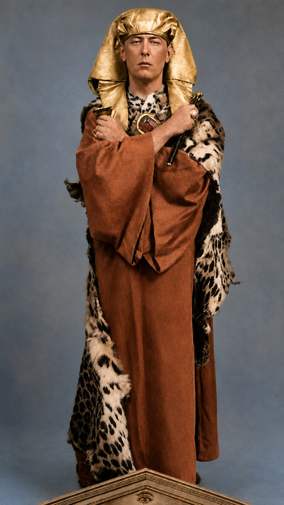 Colorized portrait of Aleister Crowley